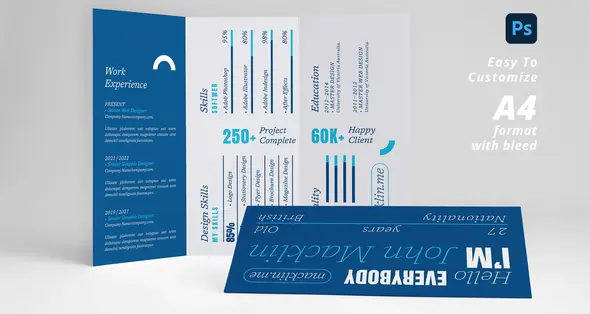 فایل لایه باز رزومه سه لتی